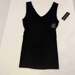 New York and Company V-Neck Black Reversible Shaper Top Slimming Control Support